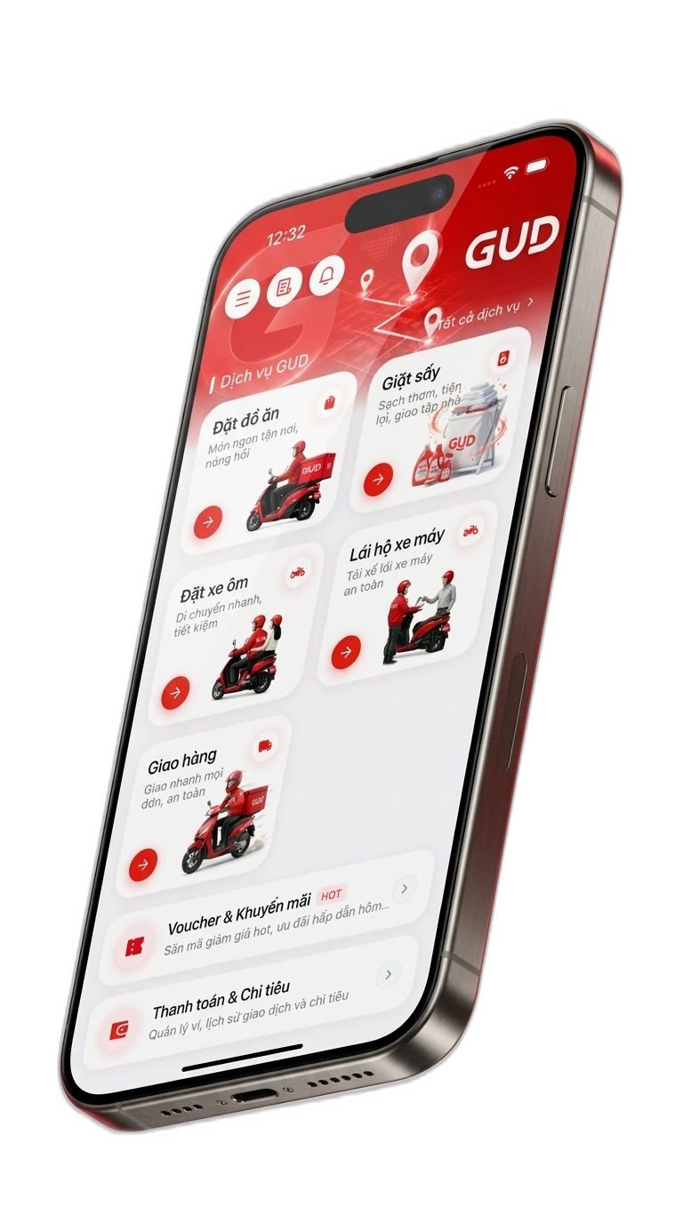 GUD Super App Home Screen